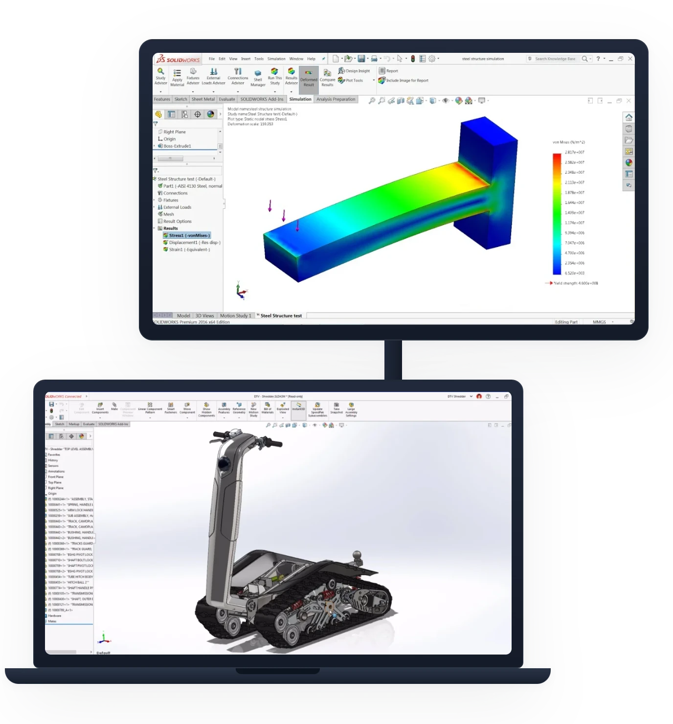 Simulação SOLIDWORKS e SIMULIA